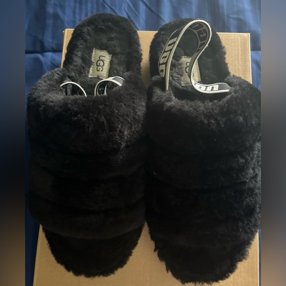 PRE LOVED BLACK UGG FLUFF YEAH SLIDE
BOX KEPT - Picture 4 of 6